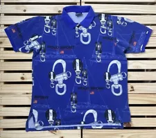 Vintage USA Polo Sport Sailboat Pulley Block Blue All Over Print Polo XL Men