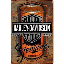 Harley Davidson Vintage Metal Sign Oil Can Tin Sign Man Cave 12" x 8" Garage