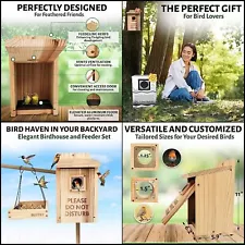 Bird House & Bird Feeder for Outside - Hanging Birdhouse Kit Durable Strong