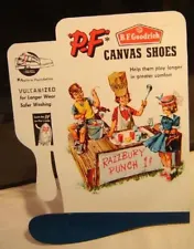 Vintage 1950s PF FLYERS SNEAKERS STORE DISPLAY SIGN Punch Stand MINT UNUSED