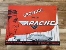 1962 Growing With Apache Pop Up Trailer Camper Sales Ad Brochure Travel