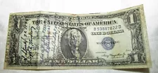 WWII Short Snorter 1935 Silver Certificate One Dollar Bill w/ 1944 Algiers Ring