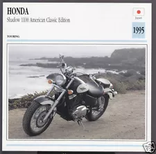 1995 Honda Shadow 1100cc American Classic Edition Motorcycle Photo Spec Card