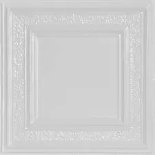 FROM PLAIN TO BEAUTIFUL Surface Mount Ceiling Tile Faux Tin White (48-SqFt/Case)