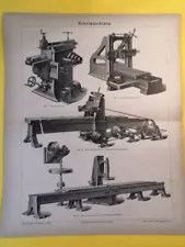 1890 Planing Machines German Engraving Metal Wood Planers Filing Machine C24-3