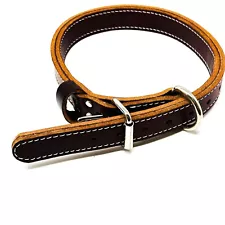 Ray Allen Latigo Leather Agitation K9 Dog Collar, Burgundy, 28" x 1-1/4"