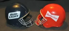 MINI FOOTBALL HELMETS-BUD LIGHT-BUDWEISER----BUD BOWL--BEER---PREOWNED