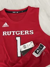 Adidas Rutgers Knights Basketball Jersey Scarlet Red #1 Men L New with tag $80