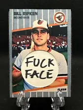 10x 1989 Fleer Bill Ripken Uncensored FF Error Relic Custom Card With Real Wood