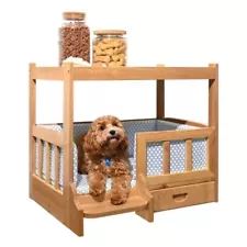 Paw HQ Elevated Dog Bed Side Table Wooden Dog Bed Frame with Storage Sofa Bed