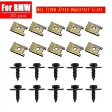 20PCS For BMW Hex Head Bolt Screw U-Nut Clip Undertray Splash Guard Replace Sale