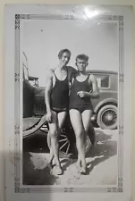 Vintage Photo Affectionate Men in Bathing Suits Gay Interest Buddy Pals 1920s?