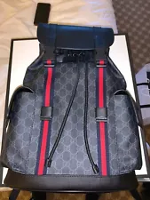 Gucci GG Supreme Backpack Black Red