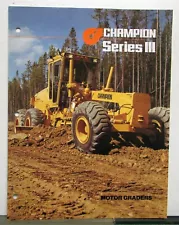 1993 Champion Series III Road Motor Grader Specs Construction Sale Folder