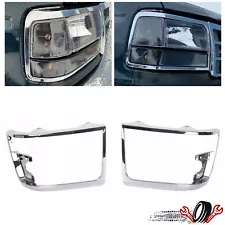 For Ford Bronco F150 Pickup Truck Chrome Headlight Headlamps Trim Bezel Pair Set (For: Ford Bronco)