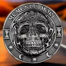 ð¥Stoicism Philosophy Everyday Carry Memento Mori Reminder Skull Coin Carpe Diem