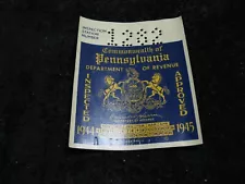 Vintage 1944-1945 PA Pennsylvania State Vehicle Registration Inspection Sticker