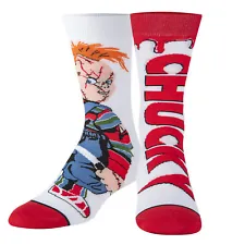 Odd Sox, Chucky Doll Fun Socks for Men Women, Crew, Large, Horror Movie Styles