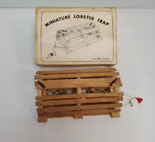 Vintage Miniature Lobster Trap 5” Wood 1:12 Scale Door Opens, With Buoy And Box