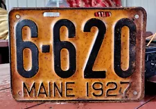 ðºð¸ - MAINE - 1927 passenger license plate, shorty - original as shown