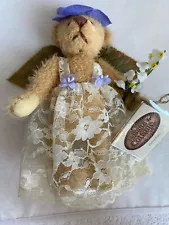 The GANZ Cottage FLOWER FAIRY 7” Bear w/Purple Flower | 2002 By Lorraine w/Tags