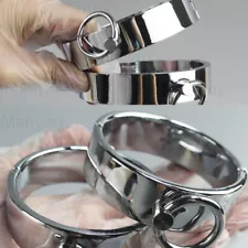 Stainless Steel Slave Handcuffs Restraint Rings Wrist Lock Ankle Cuffs Restraint