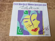 AUTH. SIGNED SLEEVE YOKO ONO 1984 EXCELLENT John Lennon Every Man Has A Woman 45