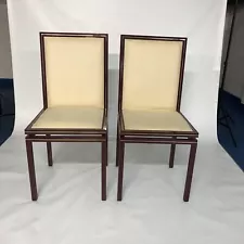 6 x Pierre Vandel Burgundy Dining Chairs Hollywood Regency France 1970s Vintage