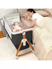 Baby Bedside Sleeper Bassinet Bed 3-in-1 Portable Crib for Newborns, Side Sleep