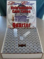 100 Duraclear Quarter Coin Tubes NEW - State National park silver 25c STORAGE