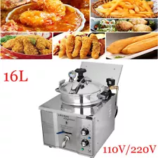 16L Electric Deep Fryer High Pressure Cooker Stainless Steel Fried Chicken Stove