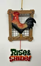 *SAMPLE SALE* RISE AND SHINE CHICKEN COOP RESIN ORNAMENT 5" (BOX3)