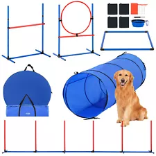 VEVOR Dog Agility Training Kit Obstacle Course Equipment Set Jump Tunnel Outdoor