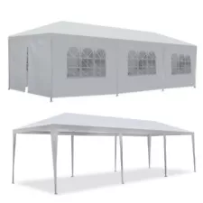 USED Canopy 10 x 30' Wedding Party Tent Gazebo Pavilion Cater W/ 8 Sidewalls Out