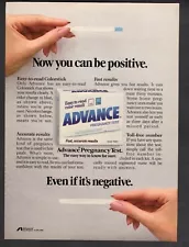 Vintage advertising print Fashion Ad ADVANCE Pregnancy Test you can be positive