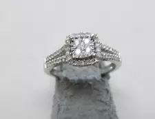 Zales Brand 10k White Gold Engagement Diamond Ring Size 7 with NO RESERVE