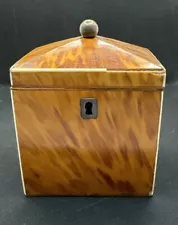 Beautiful Antique 19th century Georgian tea caddy Bone Inlay