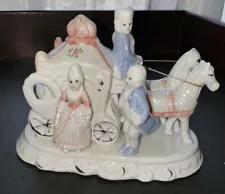 Beautiful Cinderella Carriage With Horses 4.75” Tall