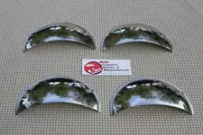 5" Custom 4 Headlight Headlamp Chrome Half Moon Shield Trim Covers Hot Rat Rod