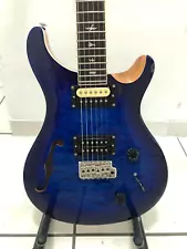 PRS Paul Reed Smith SE Custom 22 Semi-Hollow Quilt Maple Top Faded Blue Burst.