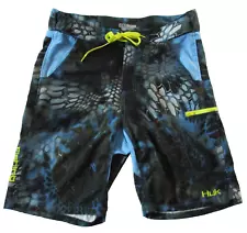 Huk Fishing Shorts Kryptek Neptune Performance Fabrics Mens M Medium Embroidered