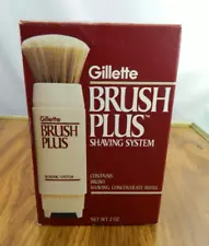 Gillette Brush Plus Shaving System Kit Vintage 1984 New Old Stock