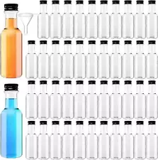 50 Pack Mini Liquor Bottles Empty Spirit Shot Bottles Reusable Plastic 1.7oz