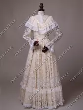 Edwardian Victorian Vintage Wedding Dress Bridal Gown Downton Abbey Theater 392