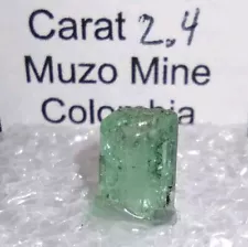 Beautiful 2.4 Carats Natural Emerald Muzo Mine Colombia Rough/Uncut Clean/Clear