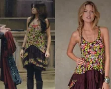 Free People Ruffle Floral Tunic Top/Dress ASO Selena Gomez as Alex Russo Sz M