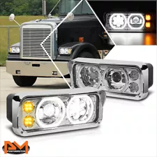 For 81-19 Kenworth W900/Western Star 4800 LED Turn Signal Projector Headlights (For: 2000 Kenworth W900)