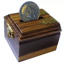 Ching Ling Coin Box - Deluxe wooden magic trick box for your collection