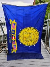 Large 5 Ft x 8Ft Historical Georgia state flag (2001-2003) NYL-GLO brass gromets