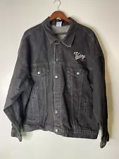 Vintage Victory Motorcycles Black Denim Jacket Size 2XL SEE DESCRIPTION